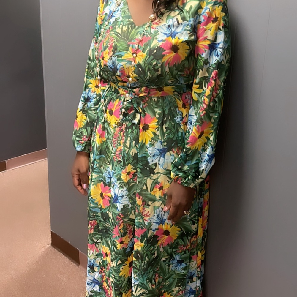 INC GREEN FLORAL DRESS✅✅✅🌸🤩